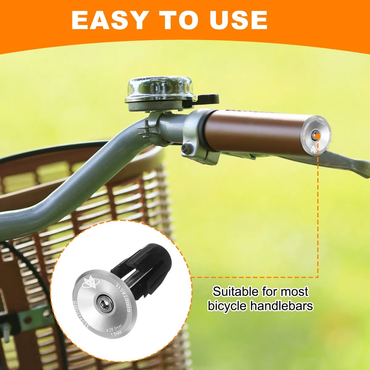 sourcing map Tapones de aluminio para manillar de bicicleta, con bloqueo expansible, para bicicleta de montaña, carretera, BMX, piñón fijo, color plateado