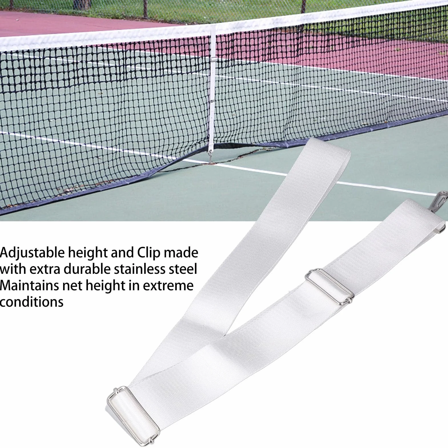 Red de Tenis Correa Central Correas de Altura Ajustable Hebilla de Acero Inoxidable Accesorios Portátiles de Verano para Entrada Equipo de Concurso de Entrenamiento