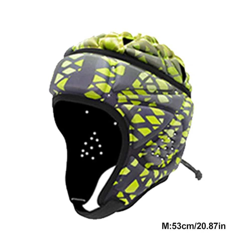 Casco de rugby suave, transpirable, protector de cabeza de fútbol para deportes al aire libre, jóvenes adultos, bandera de fútbol, patinaje sobre ruedas, ciclismo y más (C, talla: L)