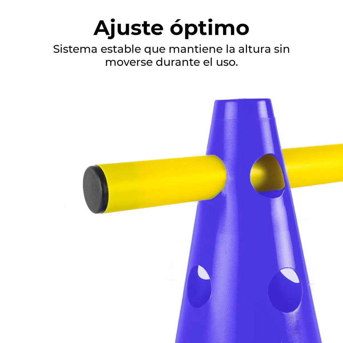 CANNON Juego Set Vallas de Entrenamiento de coordinación de Altura Regulable, Circuito Agilidad de 15 Piezas, 10 Conos Azules 23cm y 5 Picas de 100cm.