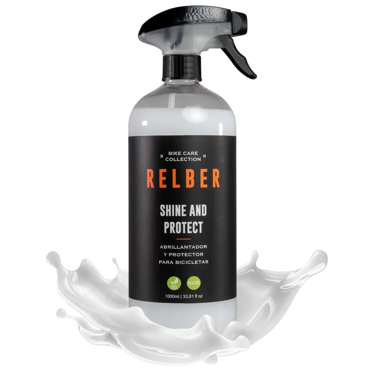 relber - Abrillantador y Protector Bicicleta 1L | Abrillantador de Neumaticos Ciclismo | Kit Limpieza Bicicleta MTB o Bicicleta Carretera | Shine and Protect Bike | Limpiadores para Bicicletas