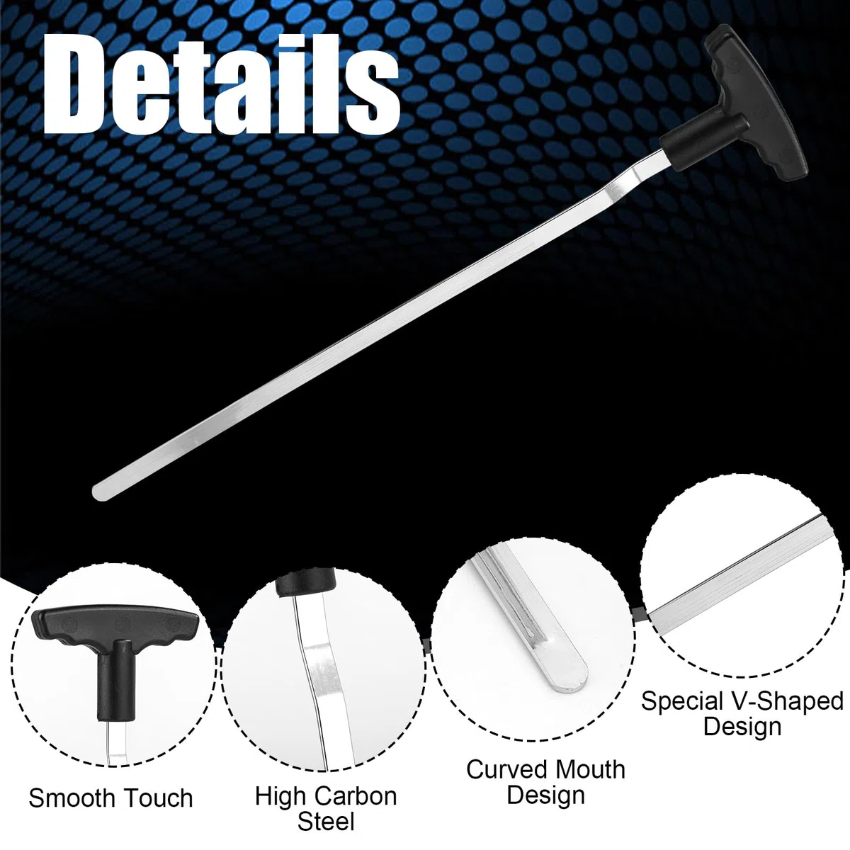 lasuroa Herramienta de Agarre de Golf en Forma de V, 37cm Removedor Agarre de Golf de Acero con Alto Contenido de Carbono Accesorios de Golf para Desmontaje de Agarre