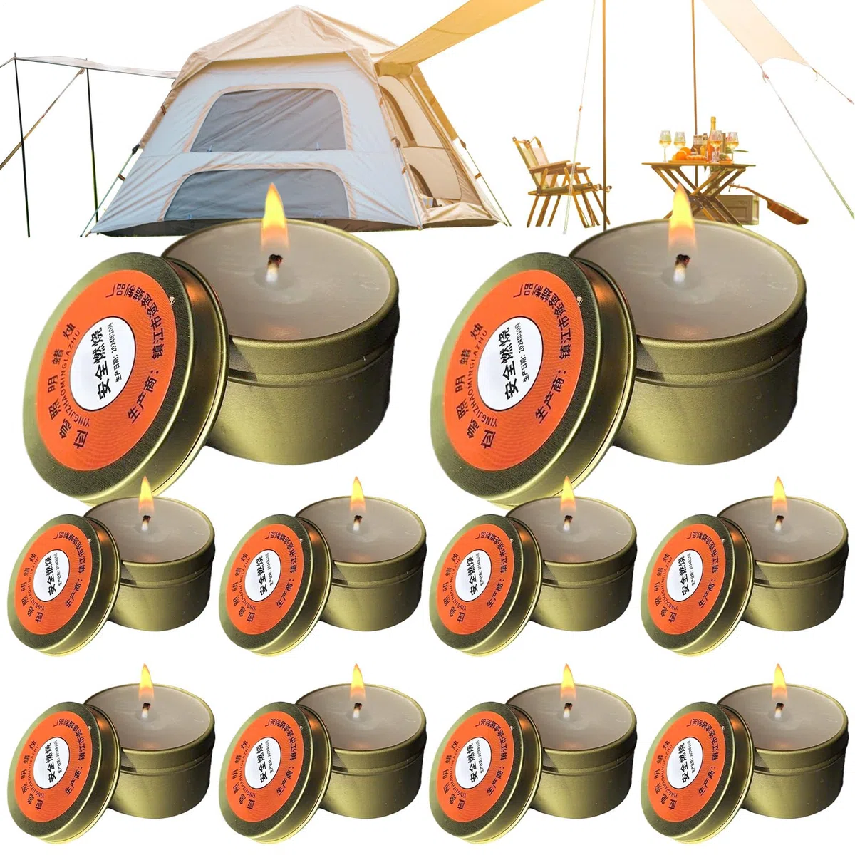 Velas De Supervivencia Con Duración Prolongada,Vela De Emergencia Para Cortes De Luz - Juego De 10 Dispositivos De Iluminación Sin Olor Para Acampada, Picnic Y Equipo De Supervivencia En La