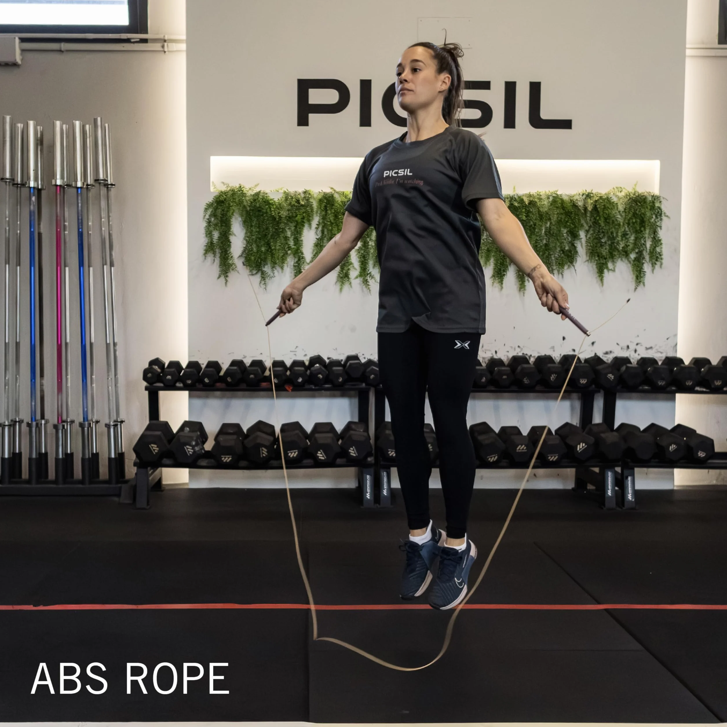 PICSIL ABS – Comba de Alta Velocidad para Saltos Dobles. Cuerda de Salto Ajustable con Rodamiento Doble y Mango Ergonómico Ligero para Entrenamiento de Intensidad y Fitness