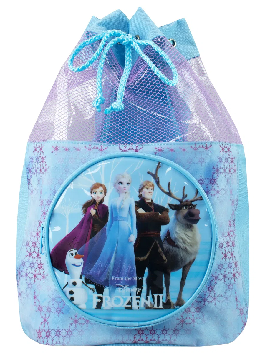 Disney Frozen Bolsa de natación Niñas Anna y Elsa Piscina de Playa Mochila con cordón de natación Azul