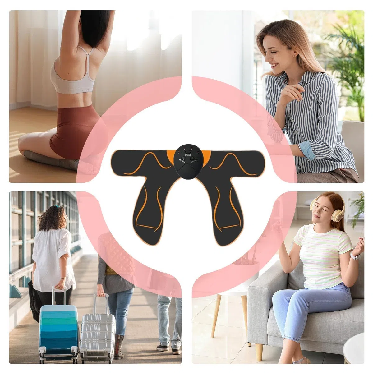 Entrenador De Cadera - Máquina Electrónica Para Glúteos | Masajeador Recargable de 10 Niveles de Intensidad para Mujeres Hombres Adultos Adolescentes Mayores y Personas
