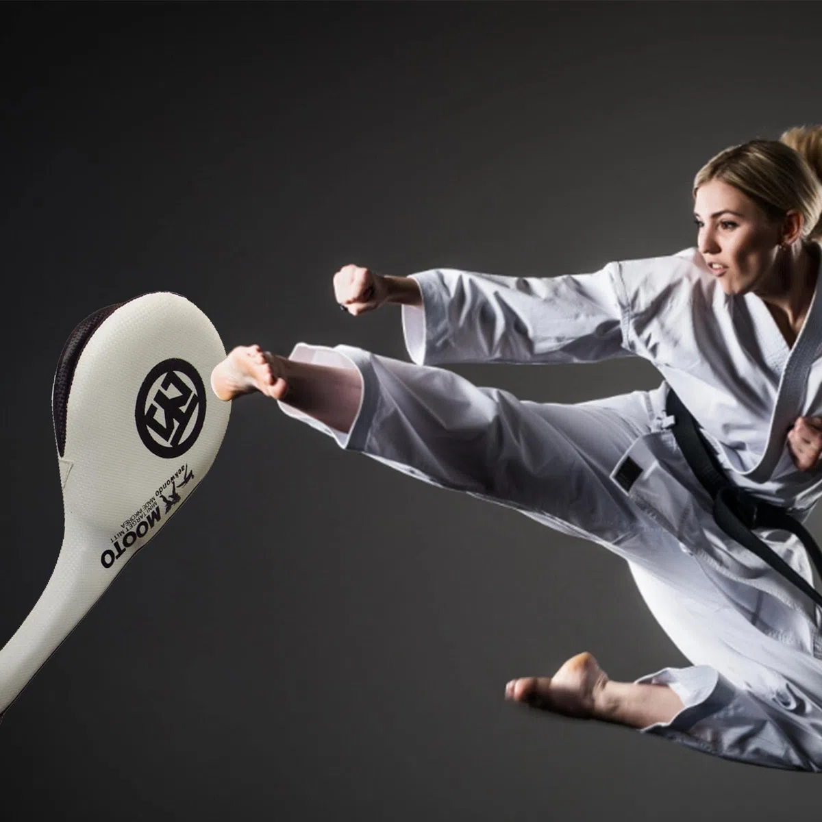 Almohadilla para Taekwondo - Blancos kárate Alta Elasticidad,Almohadillas llamativas para niños para Entrenamiento Kickboxing y Judo, diseño Almohadilla Patada