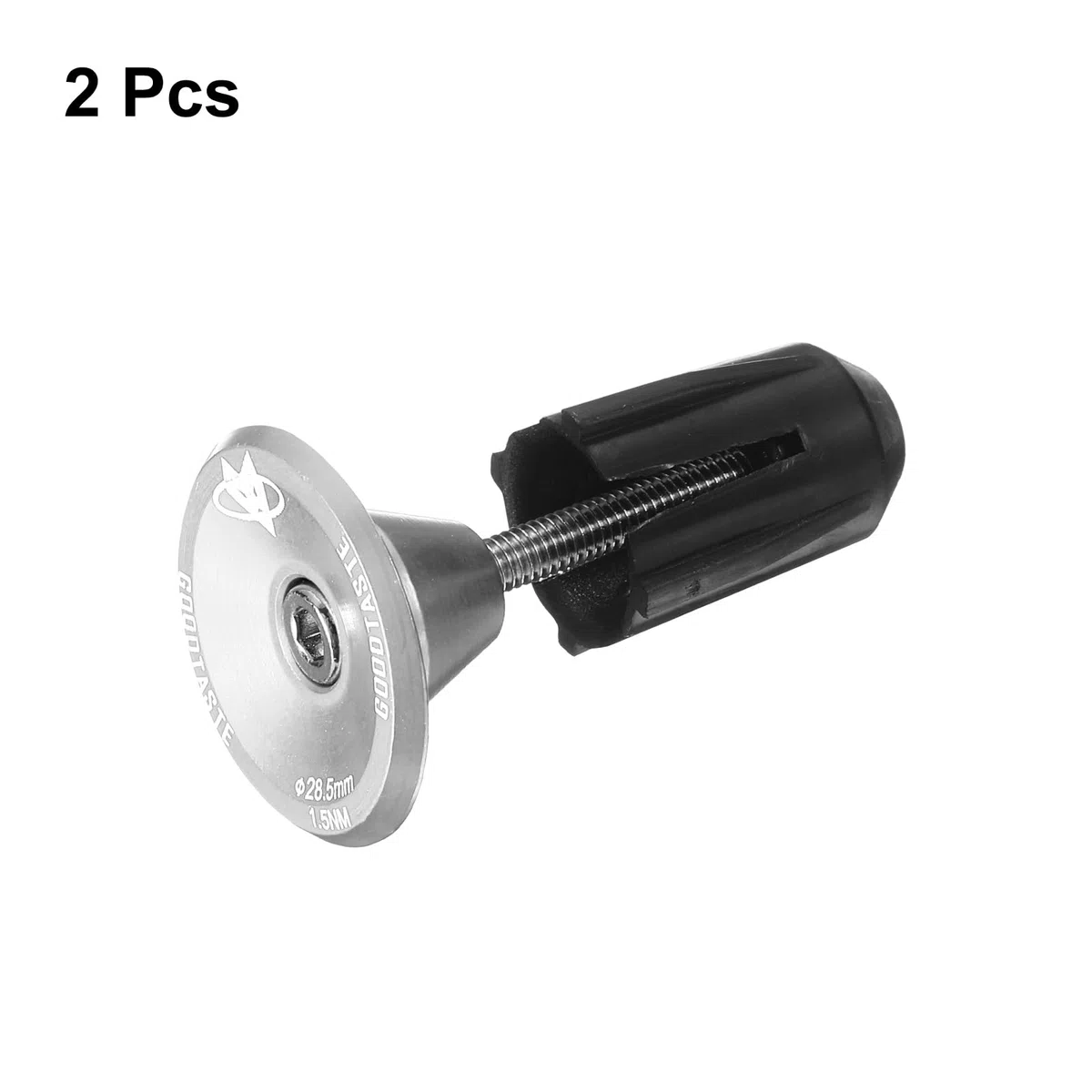 sourcing map Tapones de aluminio para manillar de bicicleta, con bloqueo expansible, para bicicleta de montaña, carretera, BMX, piñón fijo, color plateado