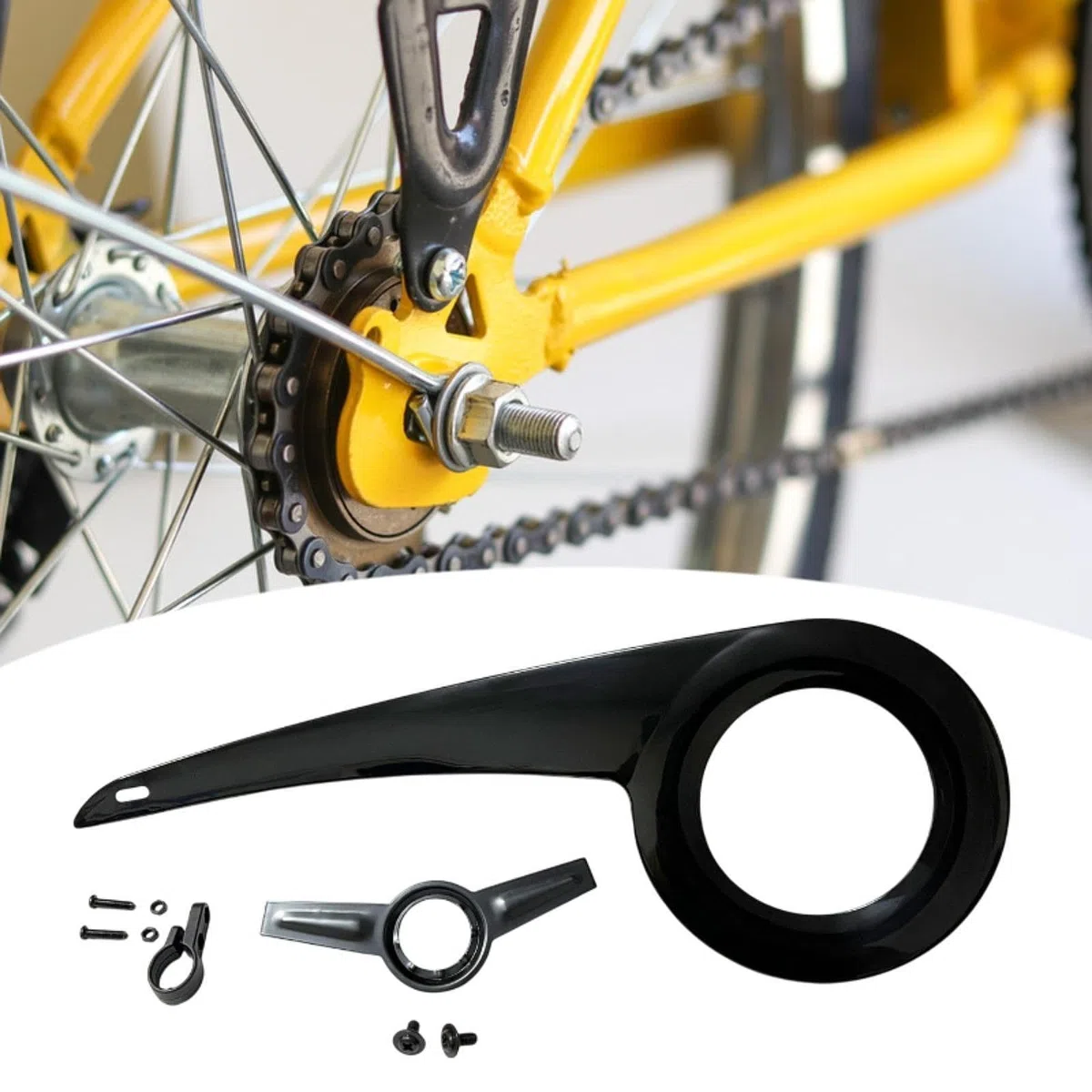 Gralara Bike Chain Cover Protector para Bicicleta con Diseño Moderno Carcasa de Protección de Cadena Accesorios de Viaje Adecuado para Adultos Desplazamiento