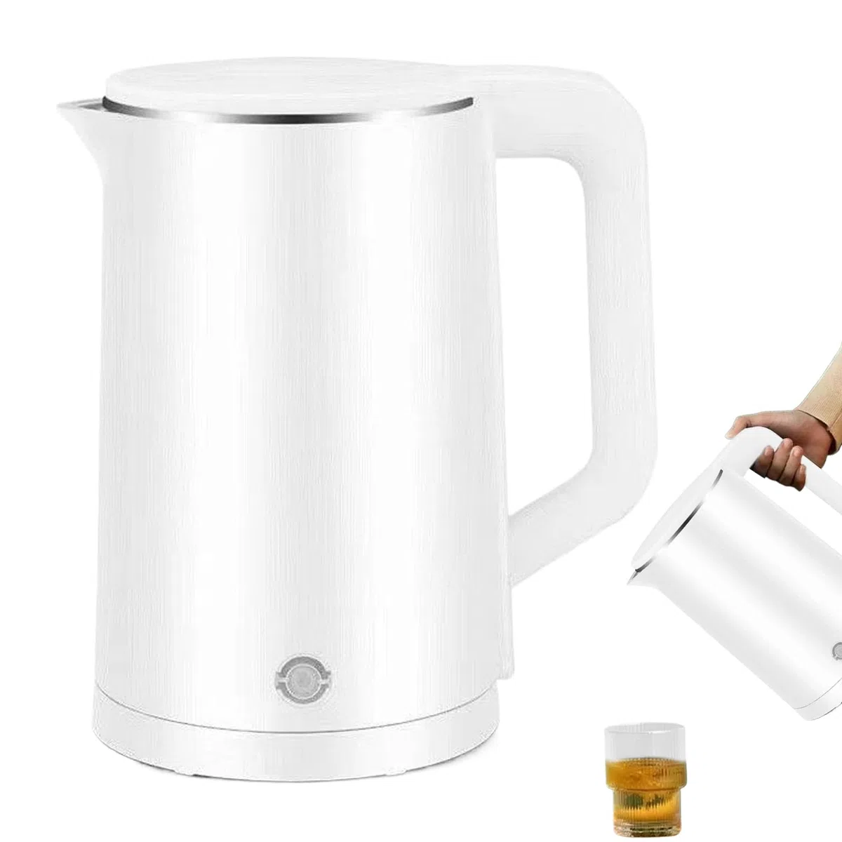 Hervidor de agua de acero inoxidable, de acero inoxidable - 2.3L Hervidor eléctrico doméstico AUTOMÁTICO APAGADO | de control de temperatura de la caldera de agua rápida portátil para hervir