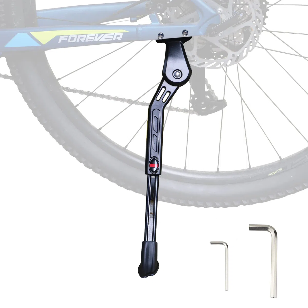 MEGHNA Caballete para bicicleta, pie de goma antideslizante, caballete ajustable para bicicletas de 22-28 pulgadas, BMX, 700 C, MTB, E-bike