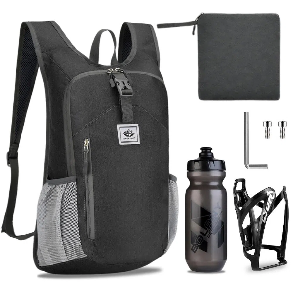 Mochila De Bicicleta Ultraligera 15l con Portabidón De Bicicleta Botella De Bicicleta De 610 ml,Mochila De Hidratación Ultraligera para Trail para Ciclismo, Deporte, Hidratación para Hombre MTB