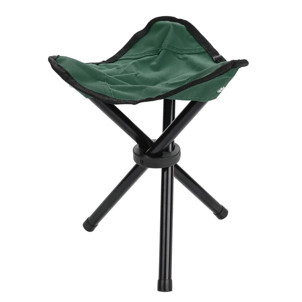 Trípode para Taburete de Camping, Portátil Compacto Ligero Taburete Plegable de 3 Patas Capacidad 220 Libras Silla Plegable para Acampar Al Aire Libre, Caza, Senderismo, Pesca, Barbacoa,(S-Verde)