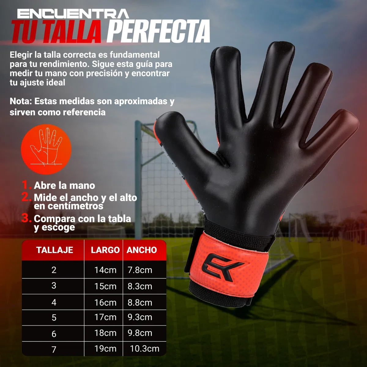 Guantes de Portero EK Basic Fury Niño – Guantes Fútbol con Palma Látex 3+3mm, Protecciones Dedos, Transpirables y Cómodos – para Entrenamiento y Partido
