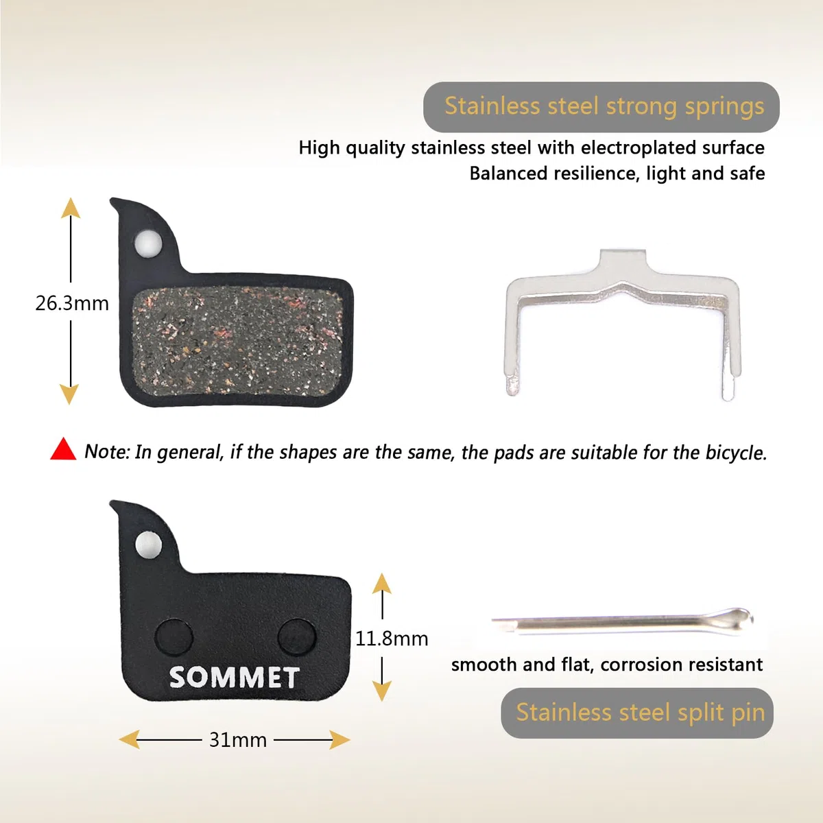 4 Pares SOMMET Pastillas Freno Disco Semi-metálico para SRAM HRD Rival Red Force S700