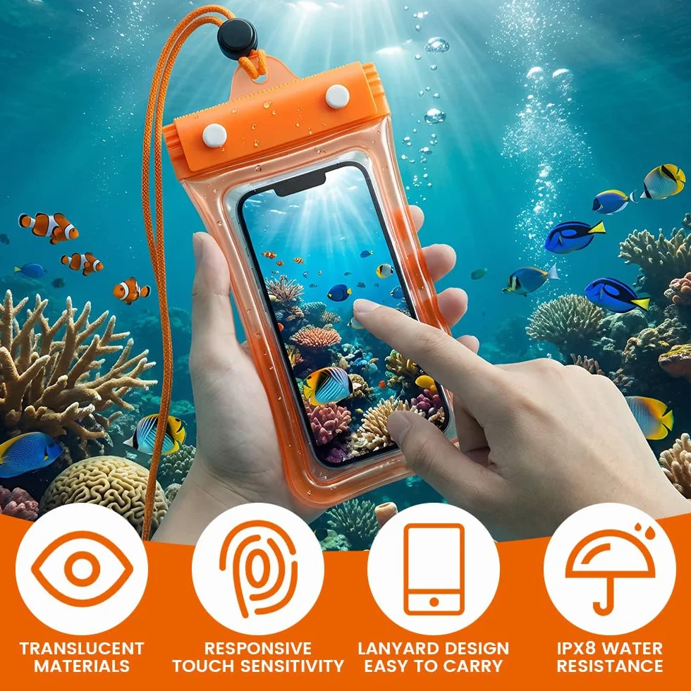 20L Boya Natacion Aguas Abiertas, Boya Natacion con Bolsa Impermeable, Boyas inflables aptas para Aguas Abiertas y triatlón, Funda Impermeable para teléfono incluida, Naranja