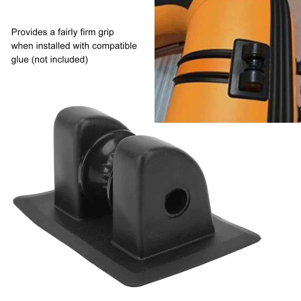 Ancla de PVC Amarre Parche Soporte de Ancla Rueda Ancla Fila Canotaje Botes Inflables Kayaks Bote Accesorios Bote Inflable Soporte de Ancla(Negro)