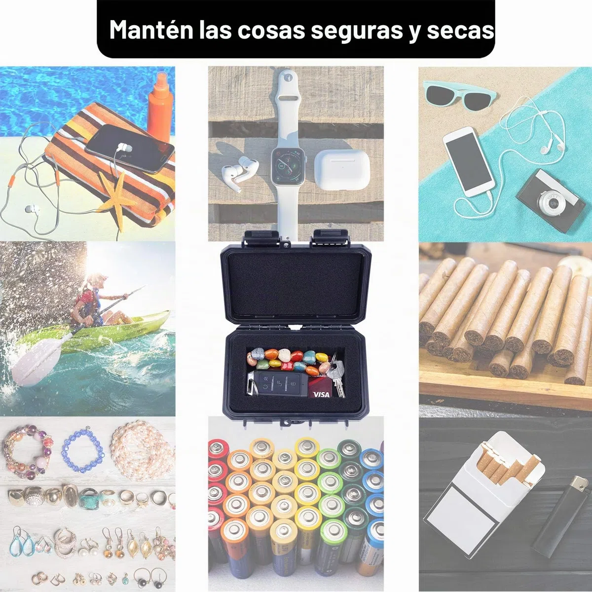 Lykus Caja con Espuma Precortada, Cajita Estanca Barco, IP66 a Prueba de Choques, 5 tamaños