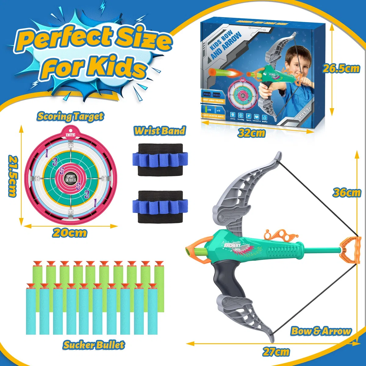 Wootoyz Juguetes Niños 3 4 5 6 7 8 Años, Arco y Flechas para Niños Regalo Niño 3-8 Años Juguetes para Niños de 3-8 Años Regalos para Niños de 3-8 Años Juguetes Niña 3 Años