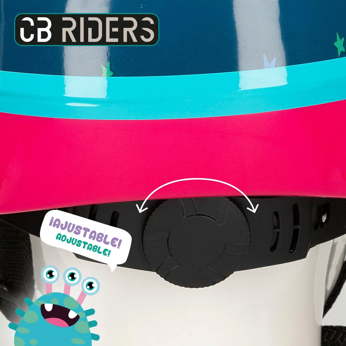 Colorbaby CB Riders - Set Casco y Protecciones para niños, Ride & Roar, Diseño Monstruos, Contiene 5 Piezas, Rodilleras, Coderas, Protección Patinete niño, +3 años, 47554