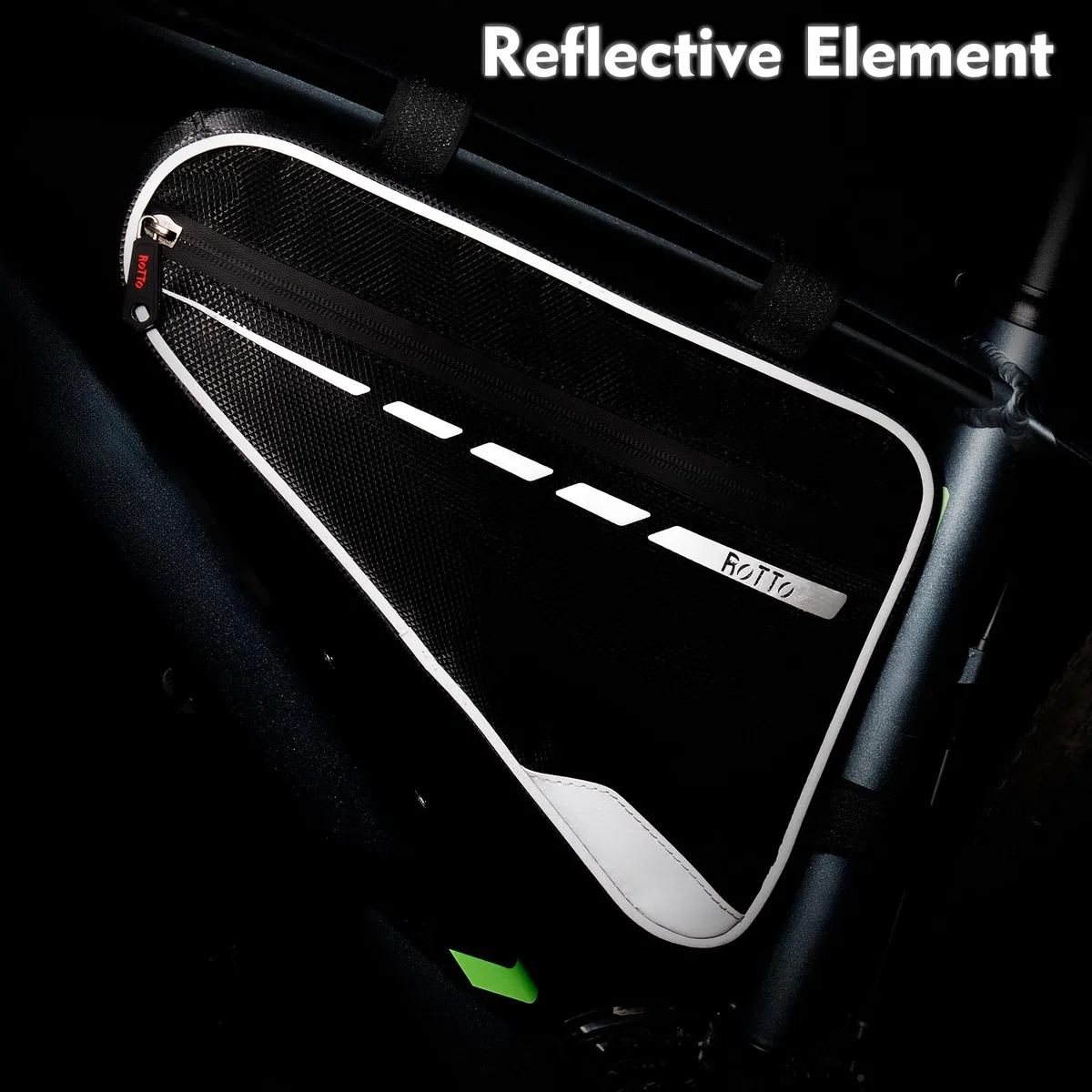 ROTTO Bolsa Triangular para Biciclet Cuadro Bolsa para Tubo Frontal de Bicicleta Impermeable 2L & 1.2L