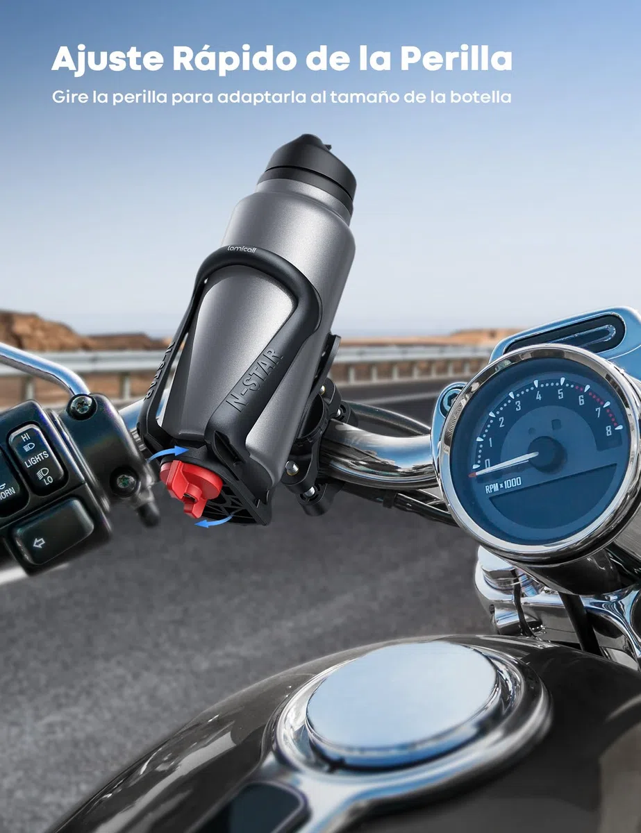 Lamicall Portabidón Bicicleta - [para Botellas de Diámetro de 48mm-71mm] [para Manillar y Marco] Soporte Botella Bicicleta con Herramienta de Tornillo, Portabidones Duraderos para Bicicleta MTB
