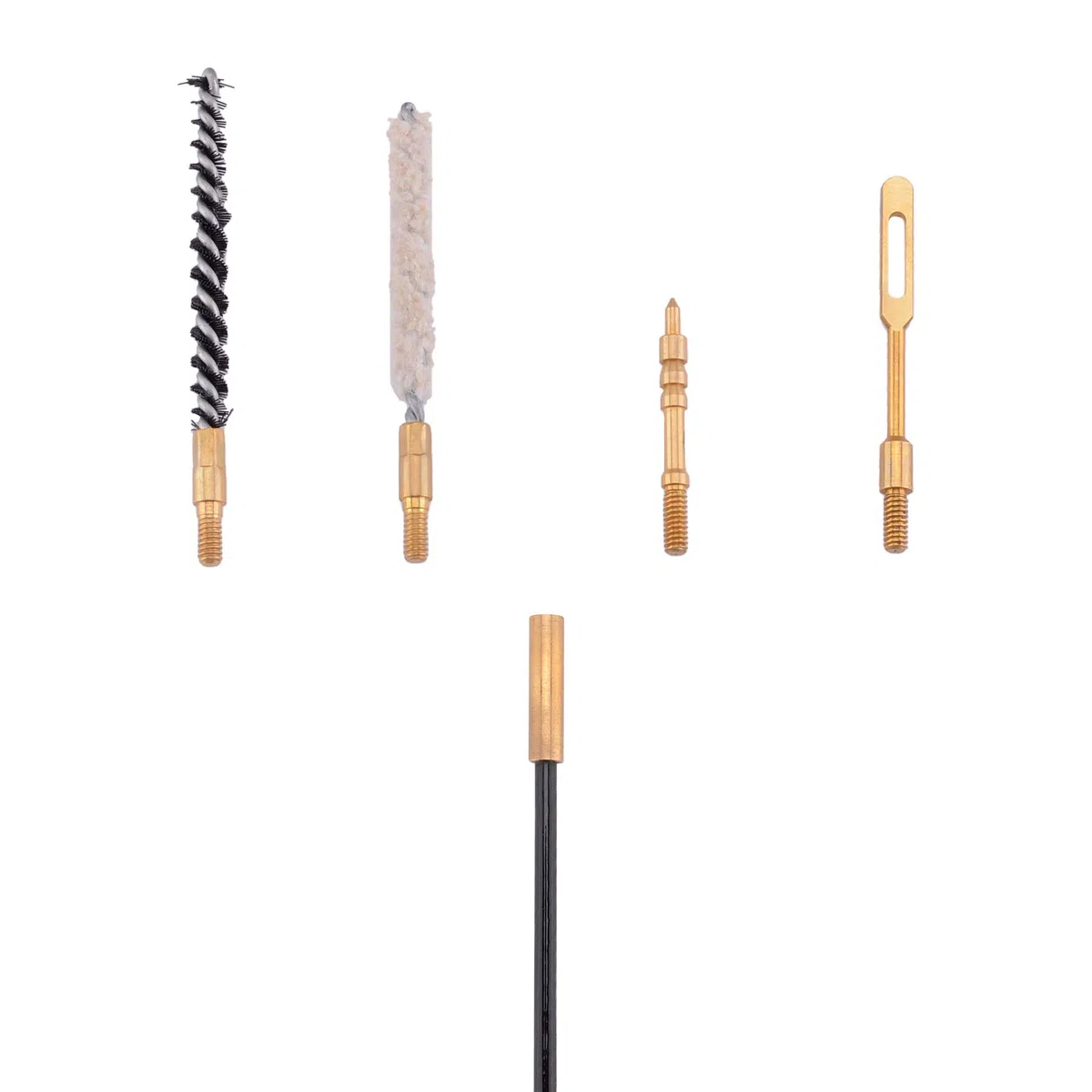 BOOSTEADY Kit de Limpieza para Rifles de Aire con Cepillos de Nylon y Mopa de Algodón Cable Flexible en Bolsa con Cremallera para .177 y .22 Cal.
