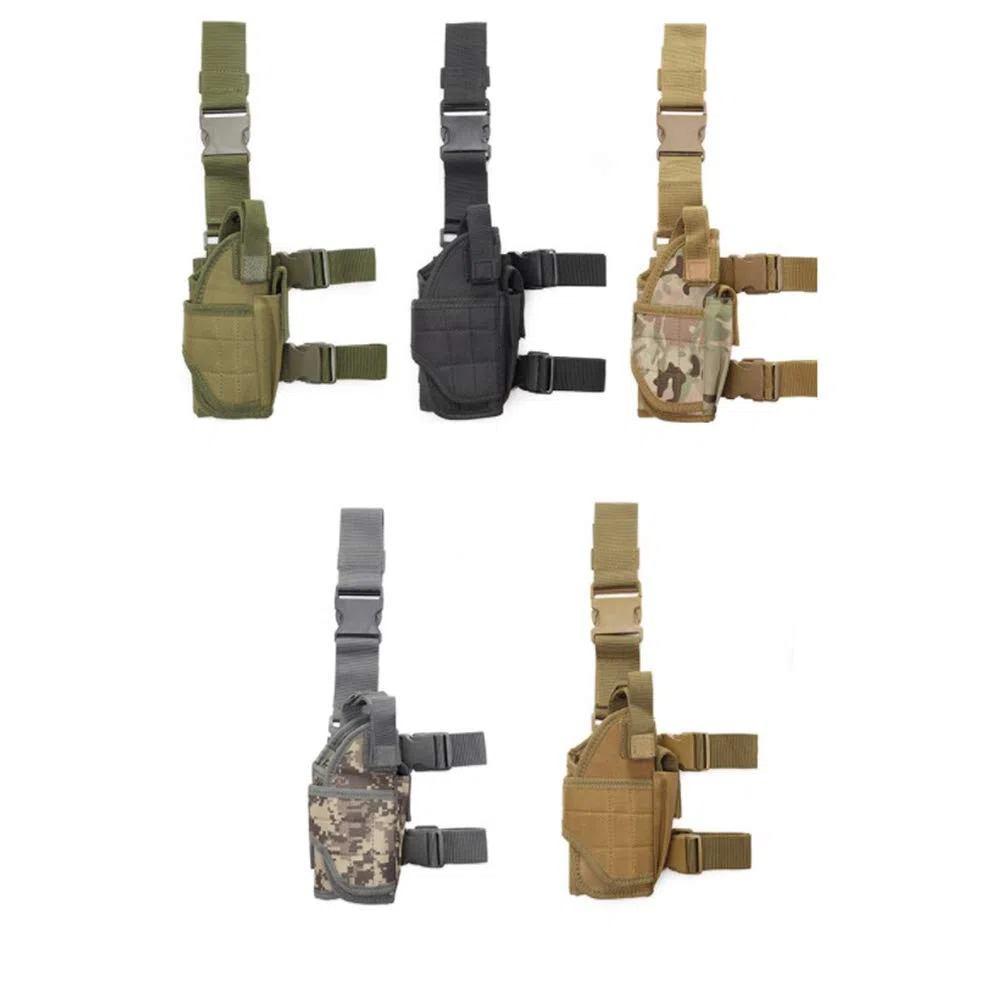 Poliéster Táctica De La Pierna Bolsas Molle Pata Ajustable Funda Ejército Pistola Bolsa Muslo De La Pierna Pistolera Deportes Al Aire Libre Senderismo Bolsa Accesorios Militares