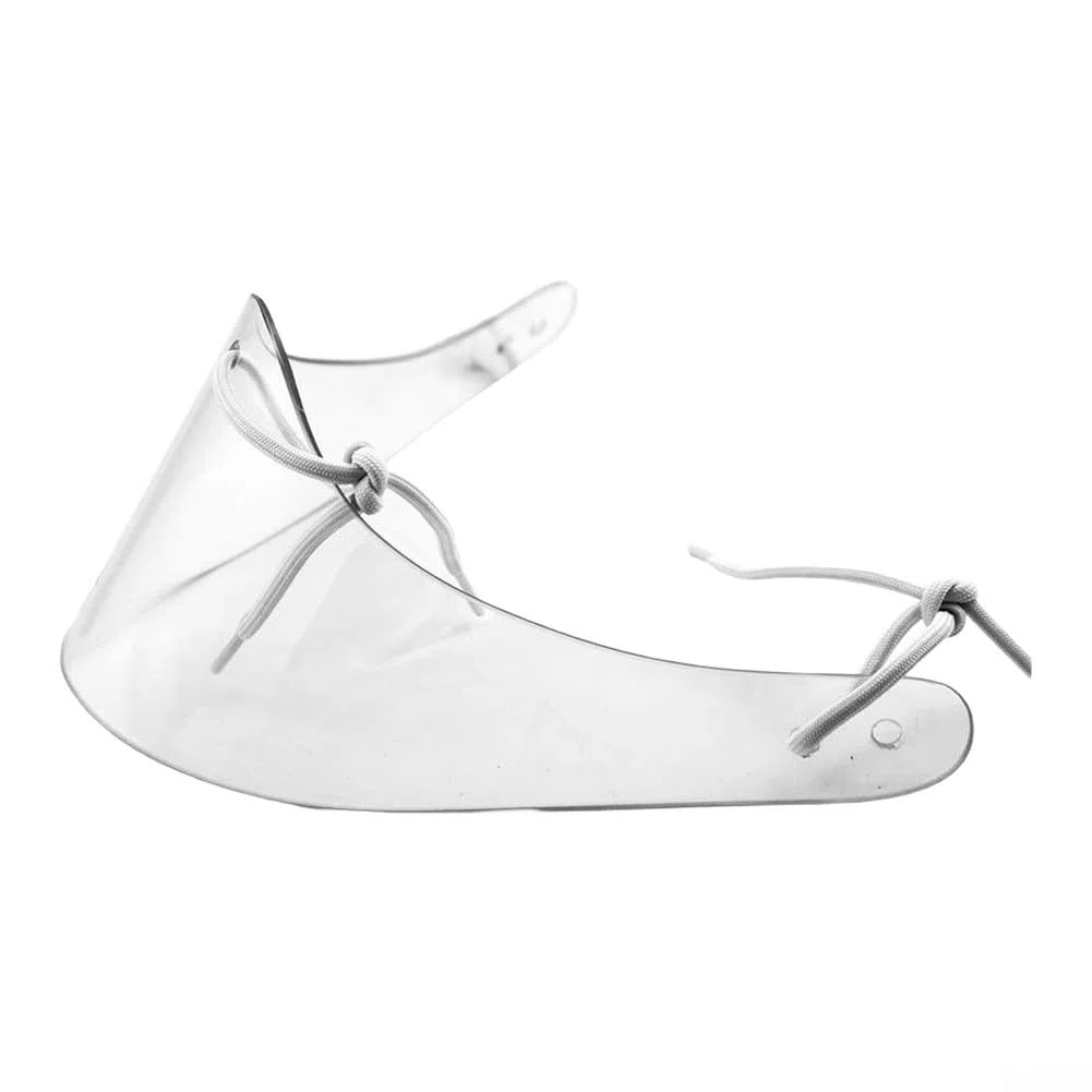 Casco de portero de hockey sobre hielo con media visera de policarbonato transparente y protector de cuello para protección de portero, diseño semicírculo, 28,5 x 15,5 x 12 cm, 100 g