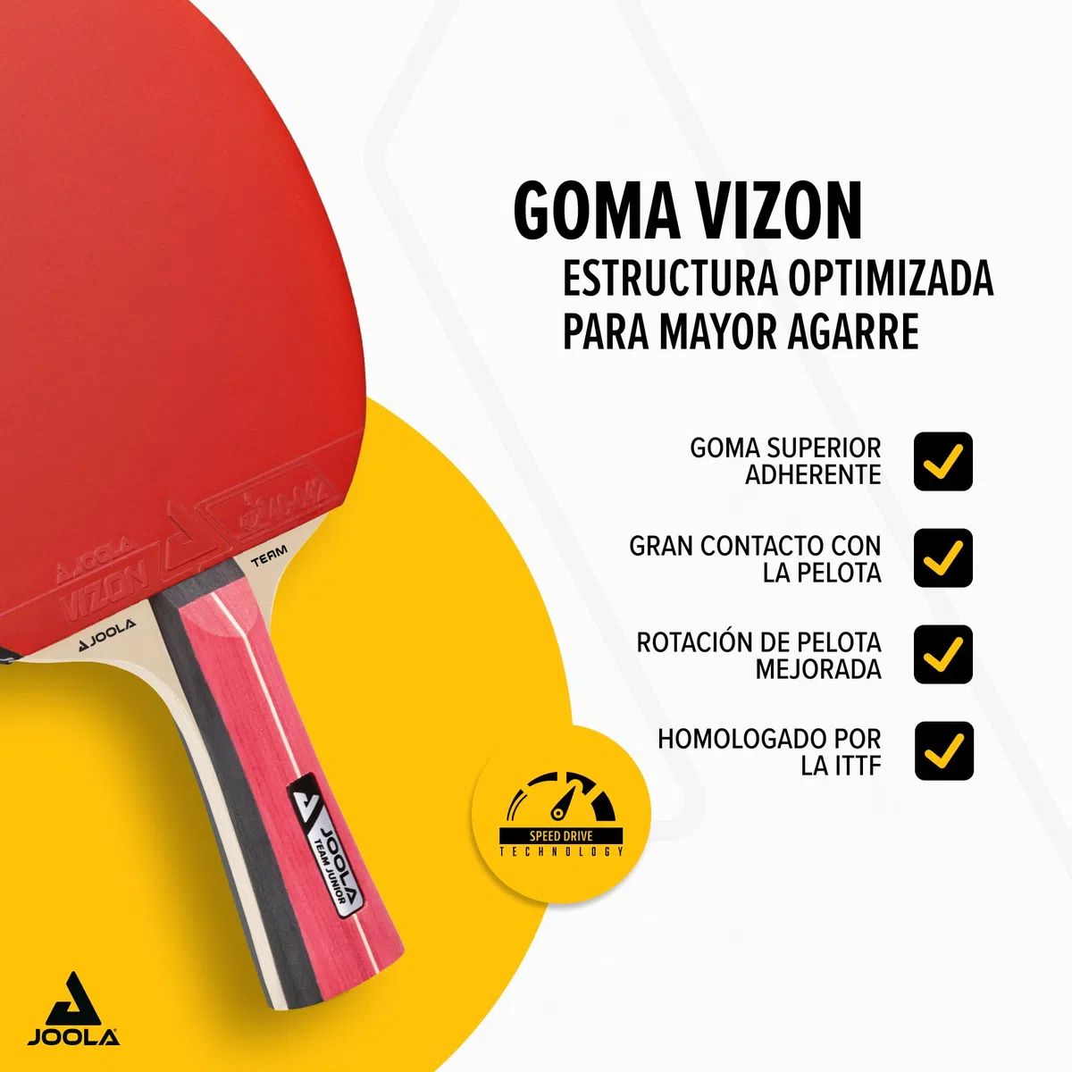 Joola Team Junior Pala de Tenis de Mesa, Unisex adulto, Multicolor, Única