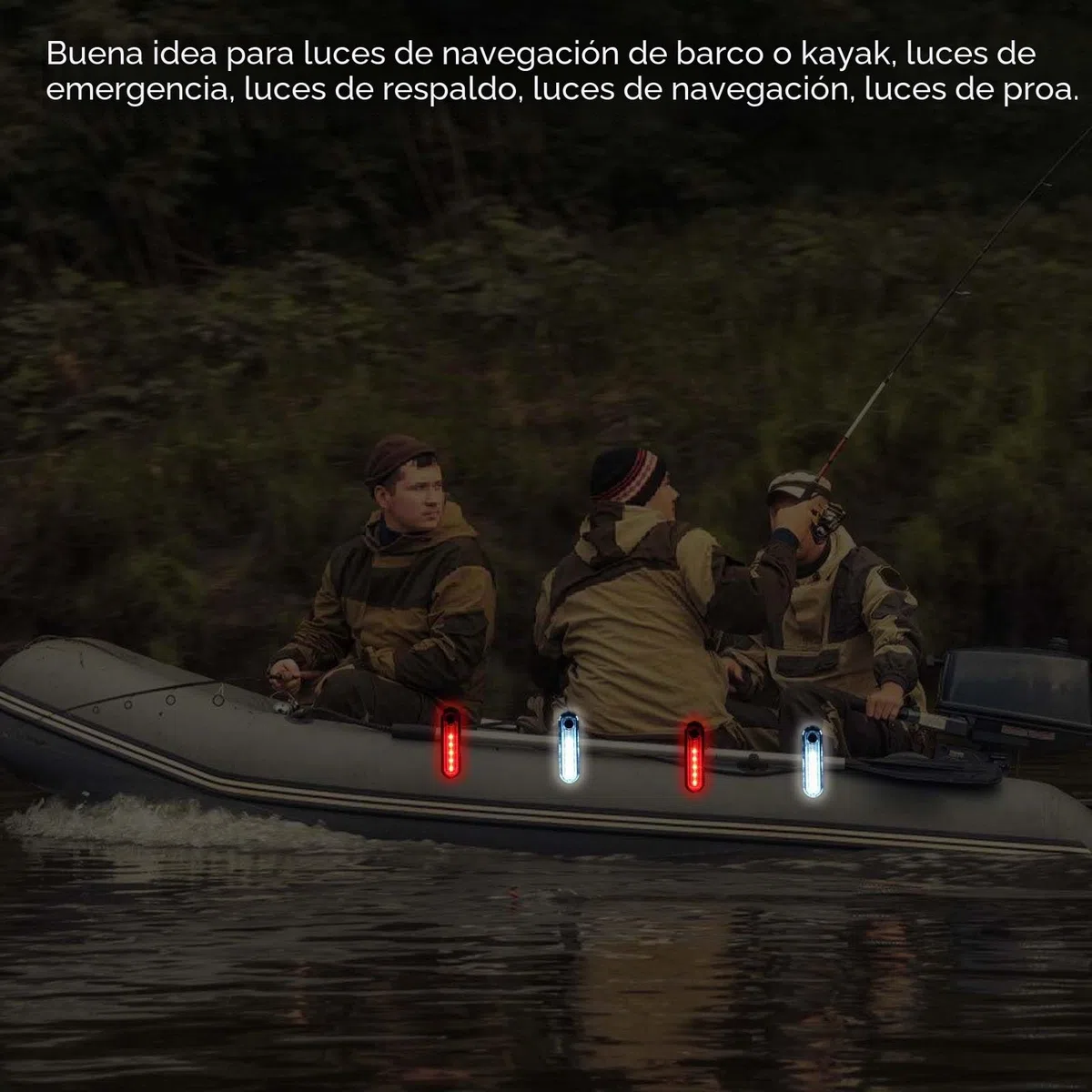 GAOUTO 6 luces LED de navegación para barcos, USB, 3 modos intermitentes, carga, kayak, luces traseras