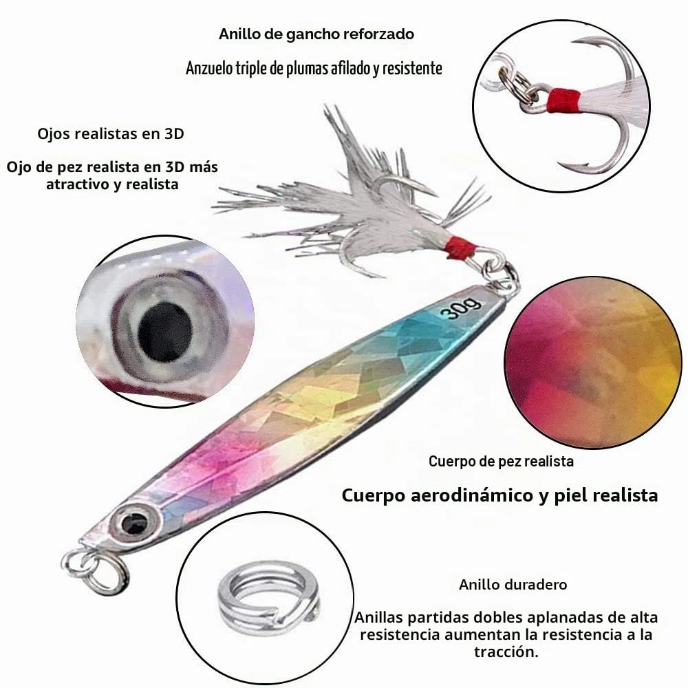 Juego de 6 señuelos de Pesca, cebos de Pesca, Cebos Artificiales Articulos de Pesca, Trucha, Anzuelo de Trucha, Cebo de Pesca con Ganchos
