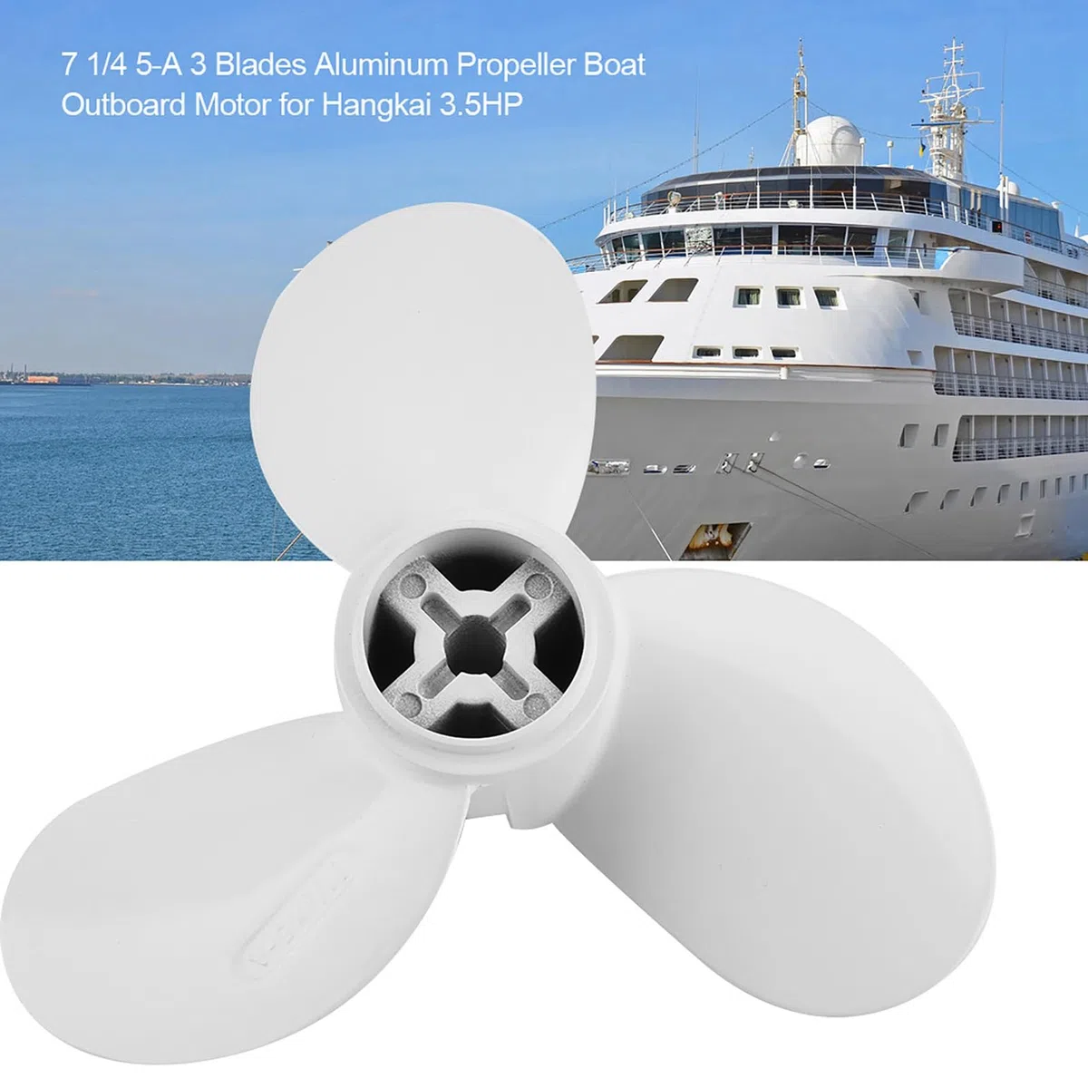 Yctze 7 1/4 5-a Sea Dog Outboard Propeller Motor fueraborda de Barco de hélice de Aluminio de 7 1/4 5-A 3 Palas para 3.5HPhélice Bateau fuoribordo Elettrico