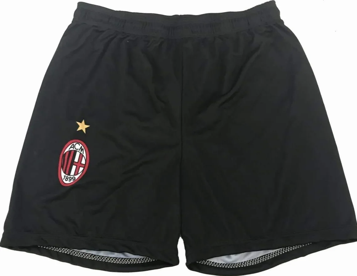 Pantalón Corto Pantalones Milan Oficial Replica Adulto Hombre Niño Negro