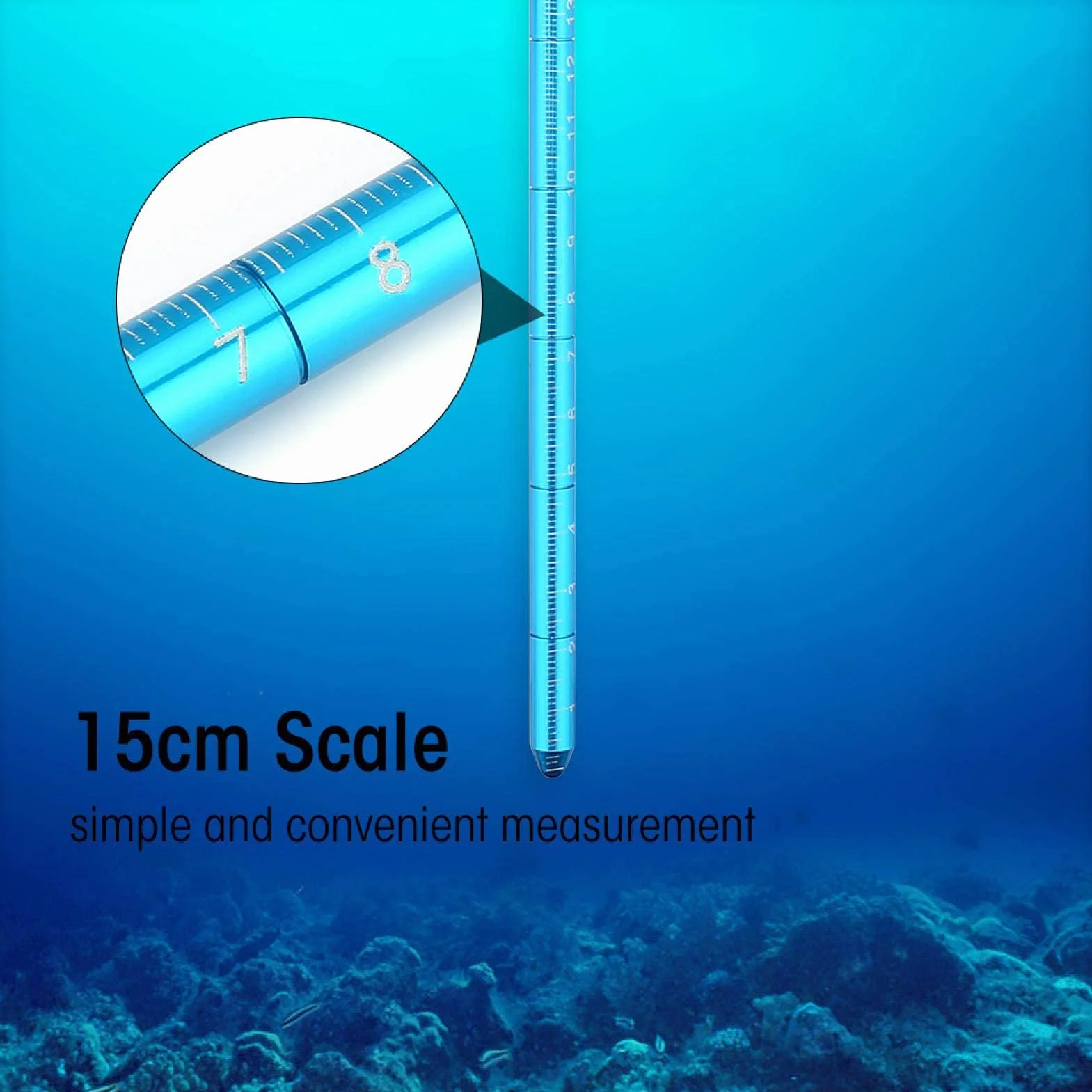 Alomejor Dive Pointer Stick Aluminio Aleación Buceo Ruido Hacedor con Muñequera Ajustable - Varilla Puntero para Actividades Subacuáticas y Seguridad, Accesorios de Buceo Profesional (Royal Blue)
