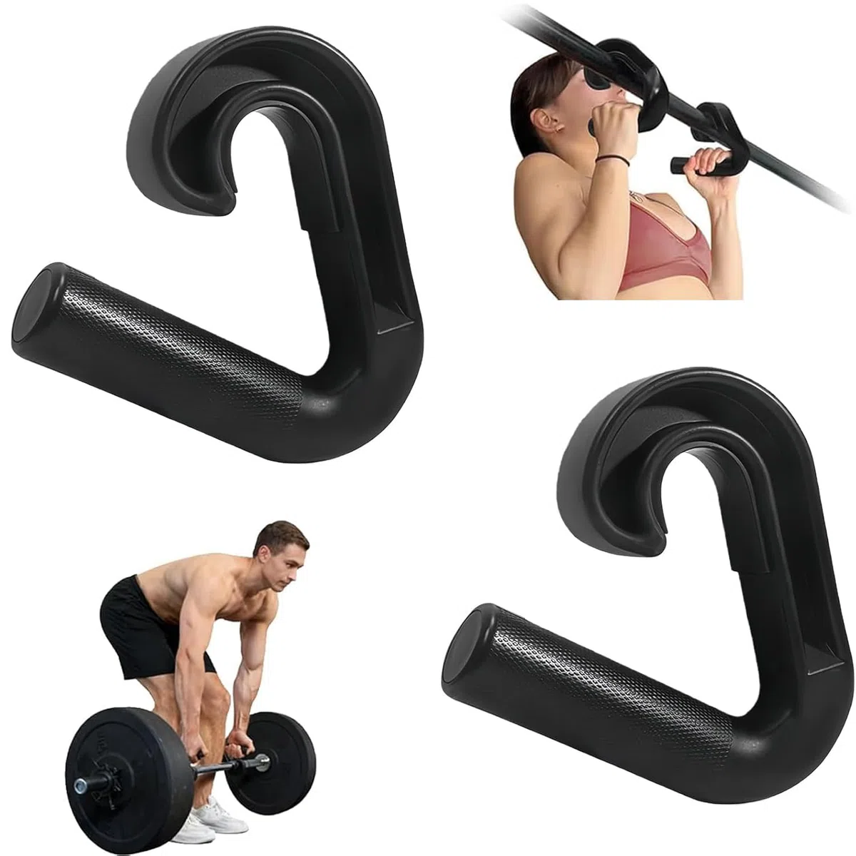 2 Piezas Mangos De Doble D para Fitness, Agarre Neutro 90°, Accesorios para Barra De Dominadas, Cable De Gimnasio, Mancuernas y Bandas De Resistencia