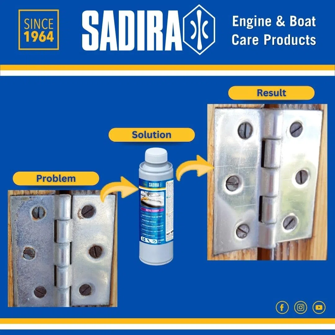 Sadira | Limpia Metales. Limpia, pulimenta y renueva. Protege y abrillanta latón, Cobre, Aluminio y Acero Inoxidable