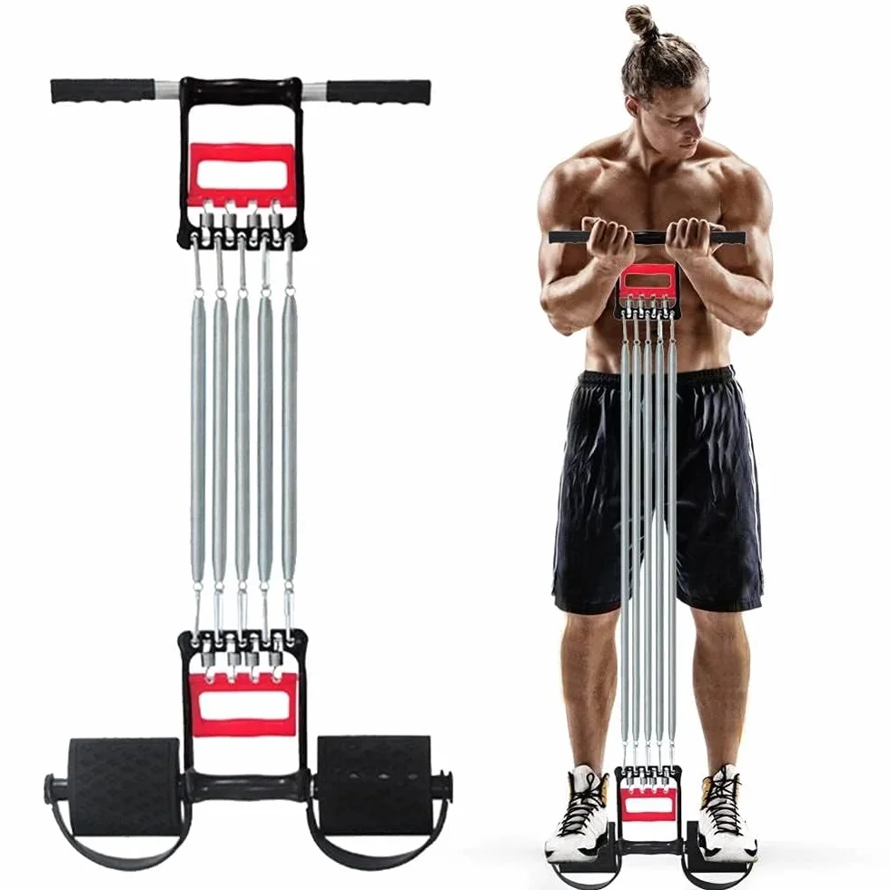 Tummy Trimmer Hand Gripper Chest Expander Covvy 3 en 1 Barras de Levantamiento Spring Exerciser Elástico Sit Up Cuerda de tracción Home Fitness Equipment