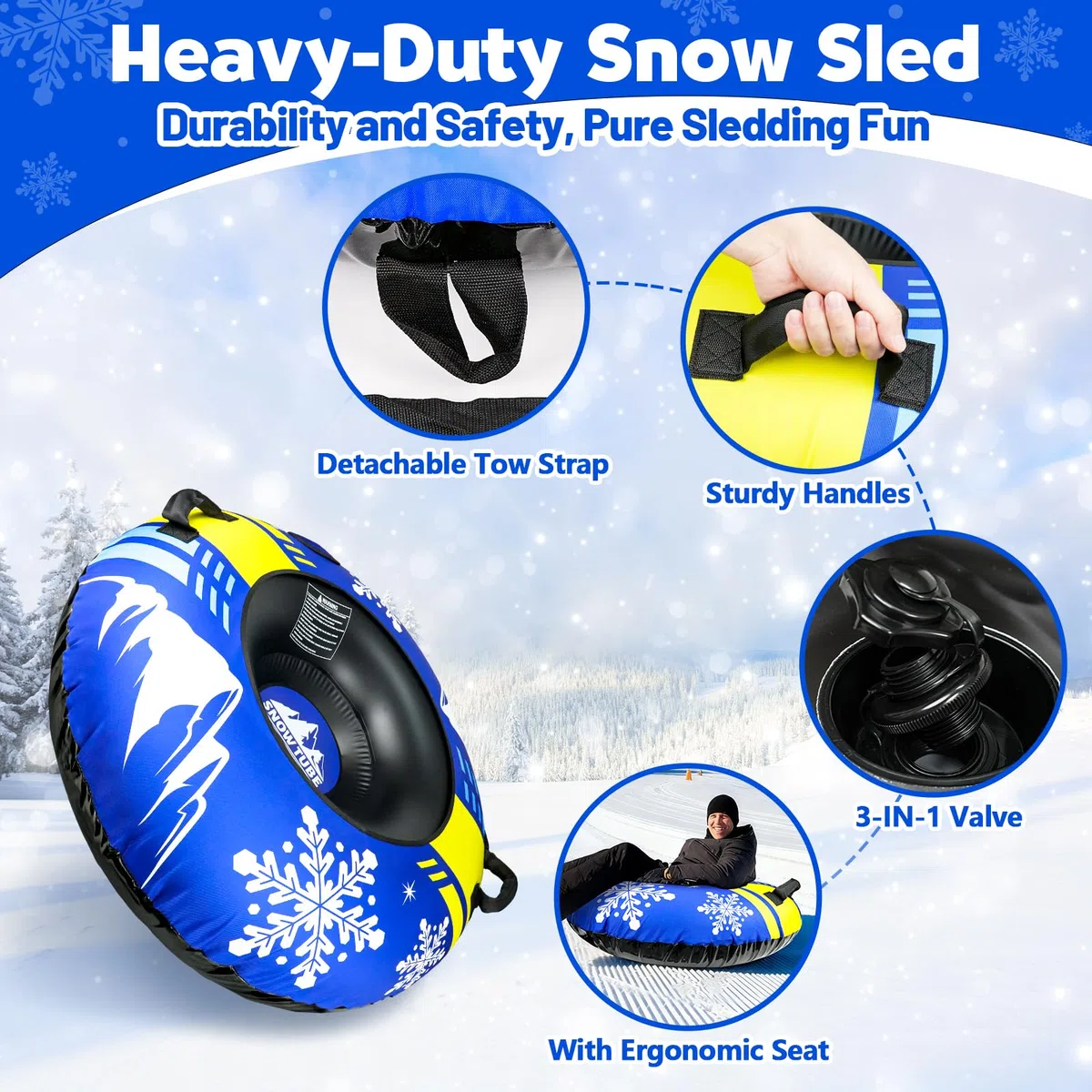 ZMLM Tubo de nieve resistente azul