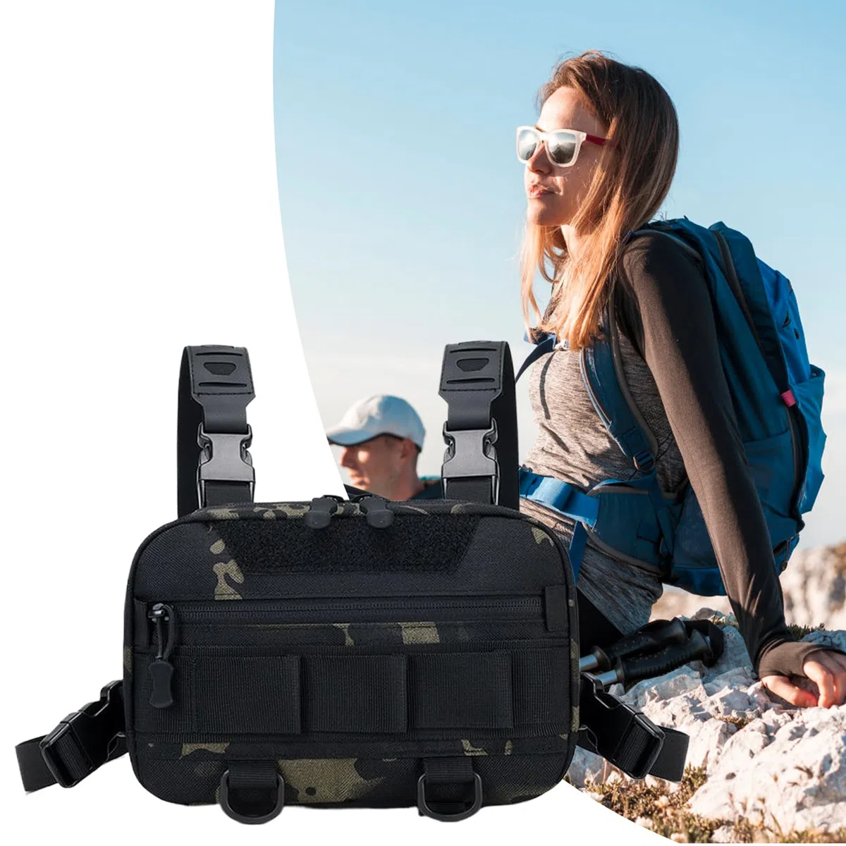 Bolsillo en el pecho para hombre - Bolsa de pesca impermeable de gran volumen para hombres | Estuche ligero portátil para herramientas gadgets gafas de sol tarjetas clave, color, ver