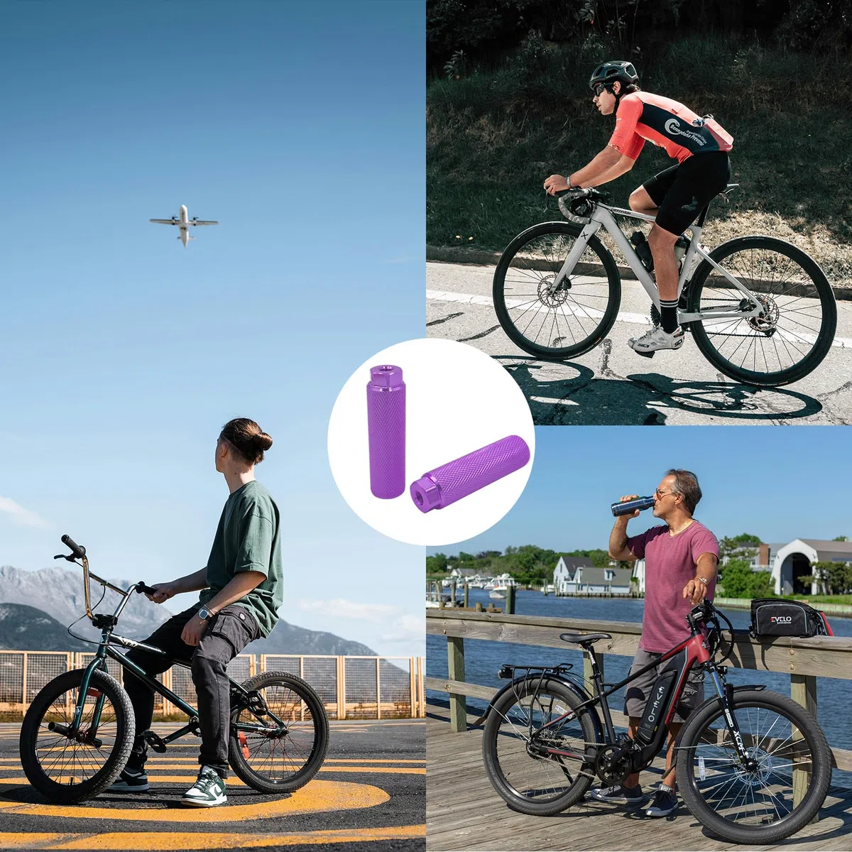 Juego de 2 clavijas de aleación de aluminio negro para bicicleta, antideslizantes, para bicicletas de montaña y BMX, compatibles con ejes de 3/8 pulgadas, clavijas traseras perfectas para