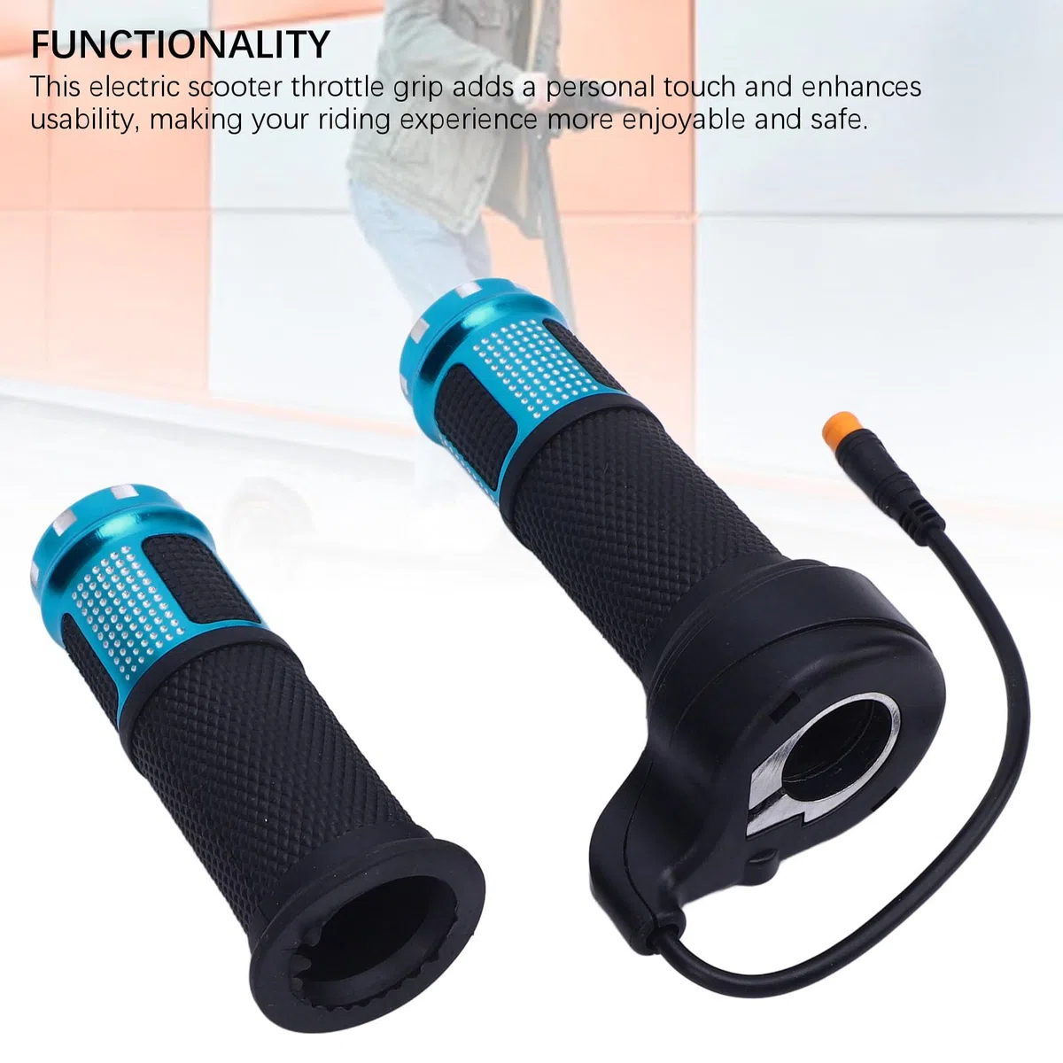 lyrlody Mango de gas para scooter eléctrico, aleación de aluminio impermeable y mango giratorio ABS con pantalla de voltaje de batería LCD, para SmartGyro KuKirin Feimi Scooter Eléctrico