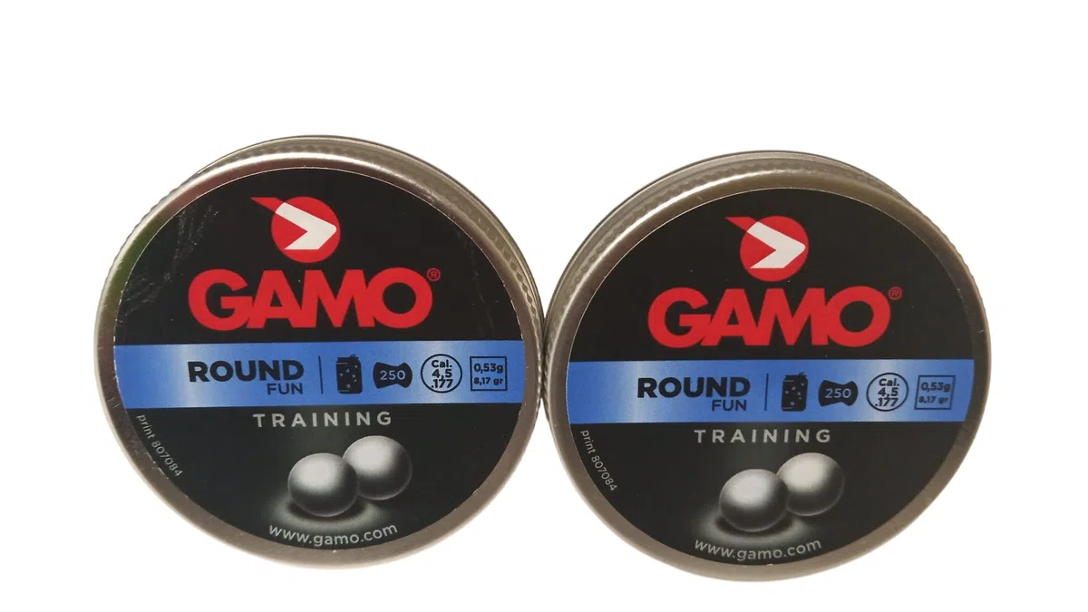Bundle Arapaima Beitia - Pack de 2 Latas de 250 Perdigones Gamo Round 4.5 mm (.177) | 500 Balines de Bola de Calidad para Pistola y Carabina de Aire Comprimido