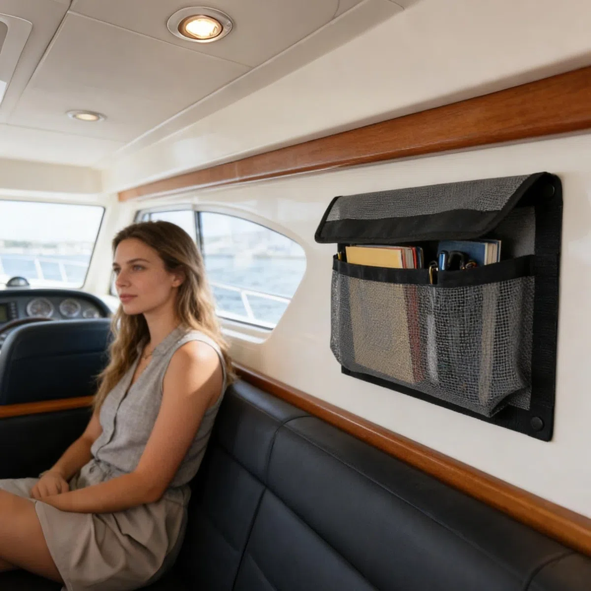 de Red de Almacenamiento para Barco - Organizador Autoadhesivo Resistente con Bucle y Gancho | Almacenamiento de aparejos náuticos - para Navegación, Cockpit, Consola, Yate, Exterior, Mar, Viaje,