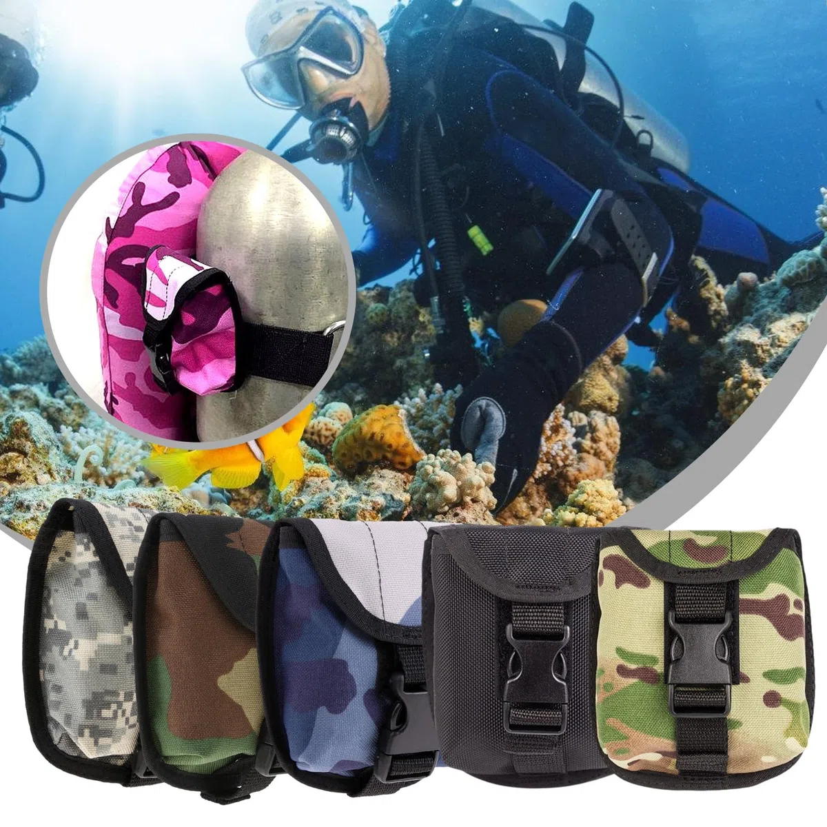 Bolsa de peso para buceo, 2 kg, correa de buceo, bolsa de peso con hebilla