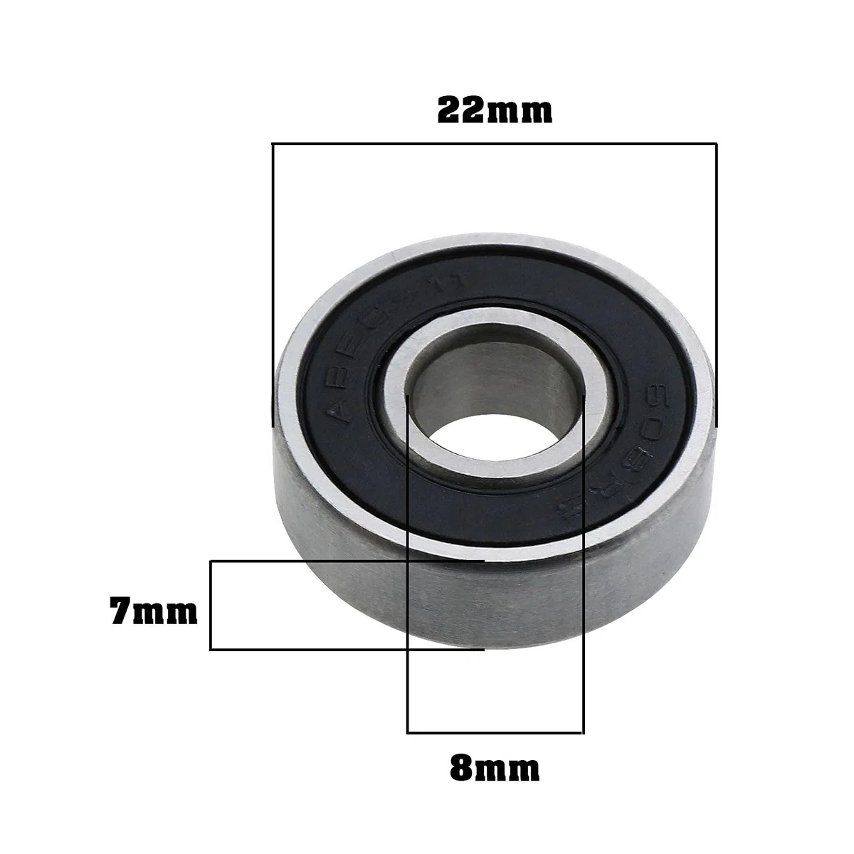 10 Piezas 608RS ABEC-11 Rodamientos para Monopatín Rodamientos Rígidos de Bolas Doble Sellado Blindado 8x22x7mm Acero Cromado Negro para Patines Ruedas de Scooter Impresora 3D