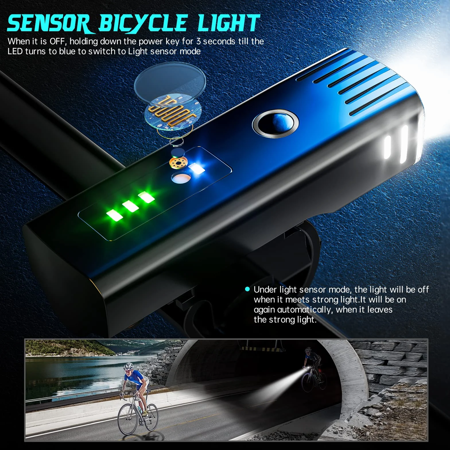IPSXP luz Bicicleta luz Delantera Bicicleta Recargable USB C Luces Delantera y Trasera LED Impermeable IPX5 Inducción, 4 + 5 Modos, para Ciclismo de Montaña y Carretera