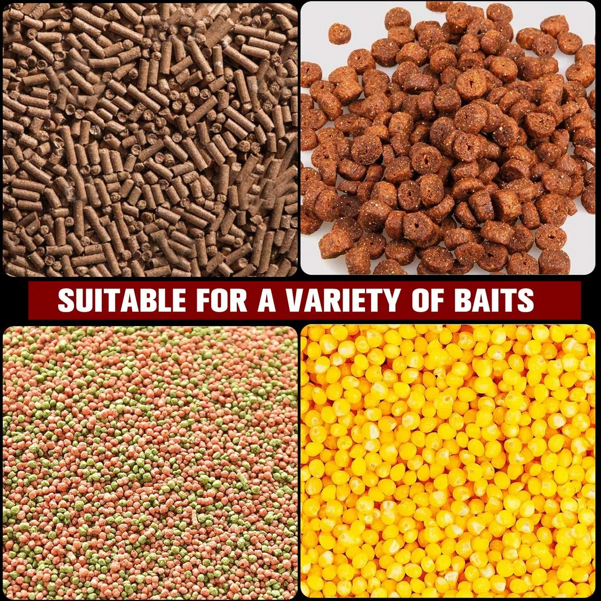 Sougayilang Bolsas de malla Pva de 5 m, 18 mm, 25 mm, 37 mm, 44 mm de ancho, accesorios de pesca de carpa con embudo y sistema de émbolo, recambio de pesca de fusión rápida para carpa, cebo, aparejo