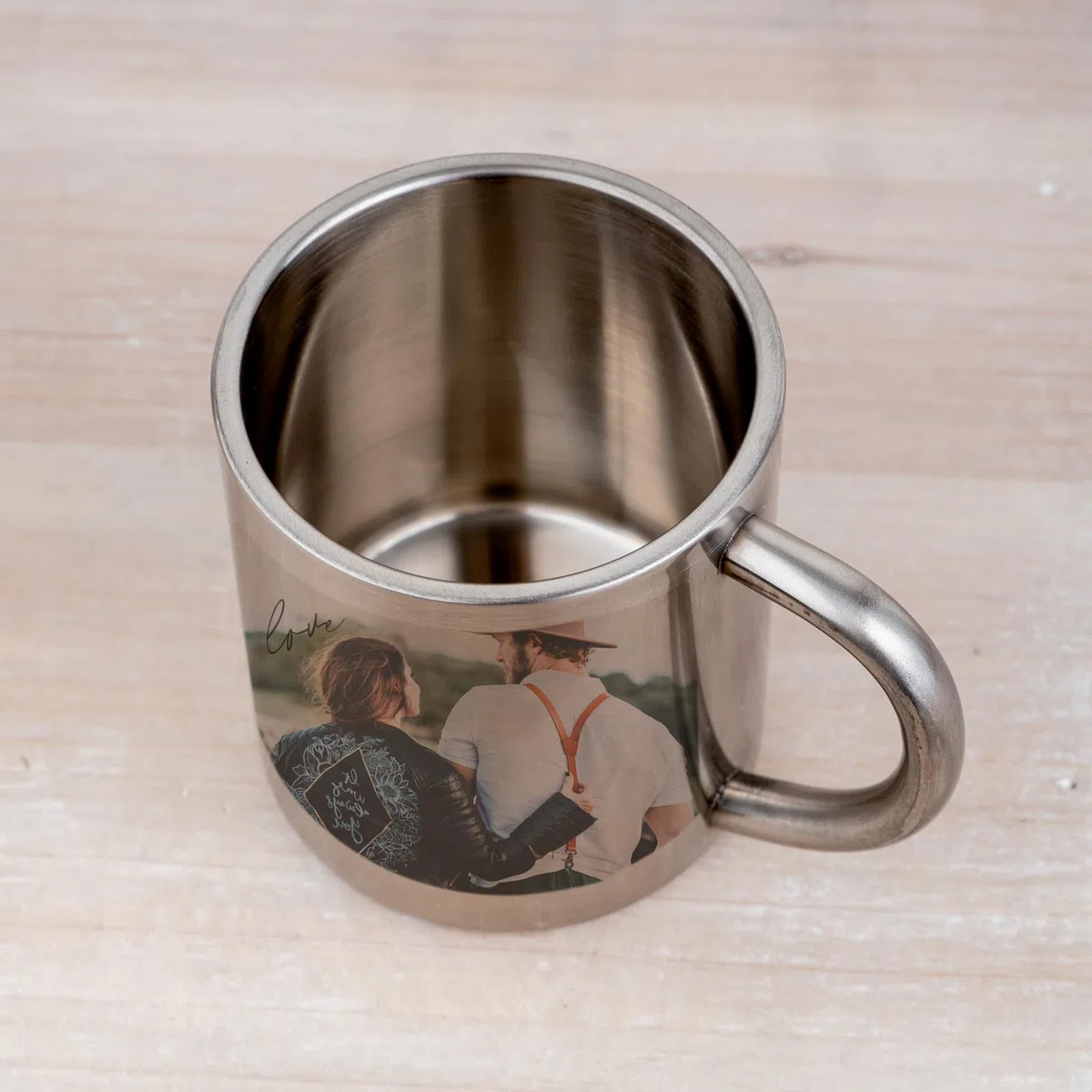 Wanapix | Taza de Acero Impresa de 20 cl. de Capacidad | Personalizada mediante Impresión a Color | Taza Pequeña para Camping y Montaña | Impresa con cualquier Texto o Imagen