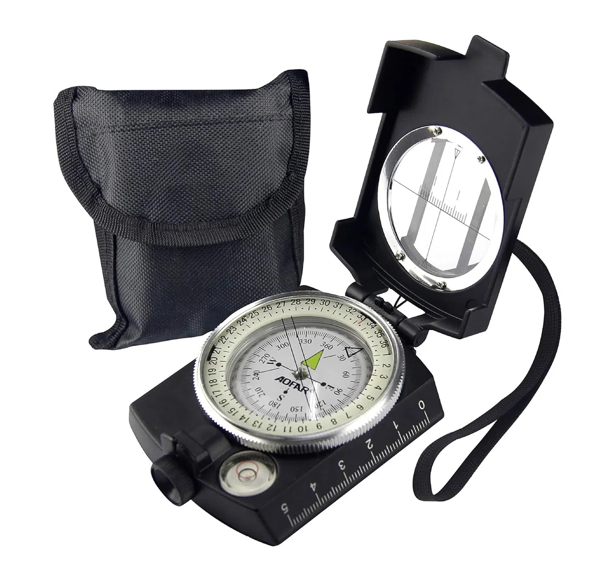 AOFAR Brújula Militar AF-4580 Lensatic Sighting Navigation, impermeable y a prueba de golpes para camping, senderismo, caza, mochilero